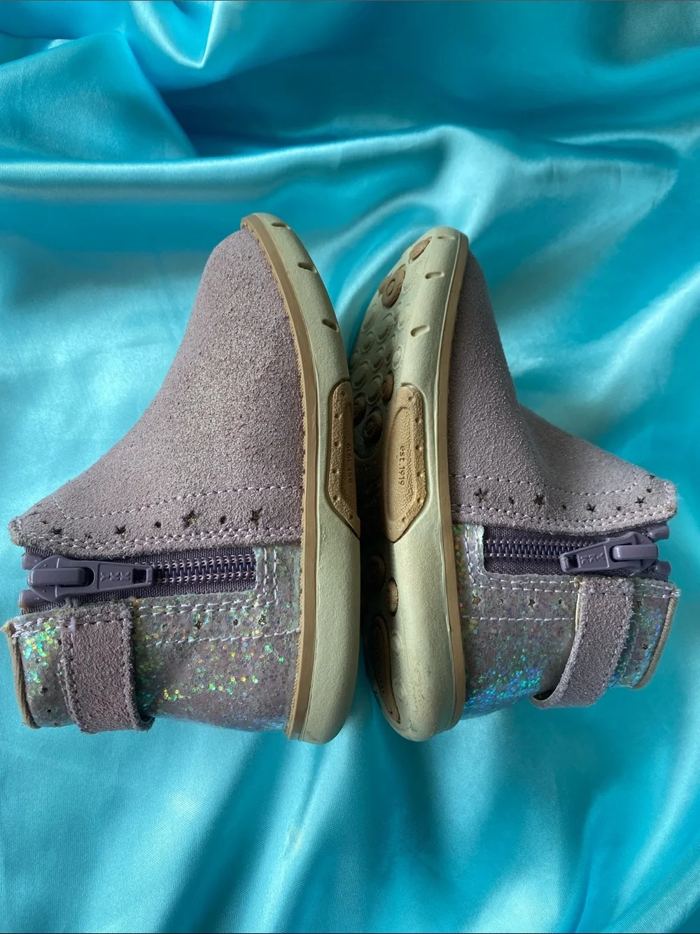 Stride Rite SRT Agnes Sparkle Mauve Ankle Boots - Stylish Girls' Boots
